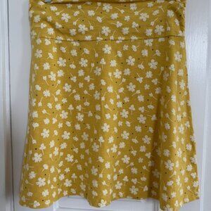 Toad & Co. Chaka Yellow Patterned Skirt, Size Small